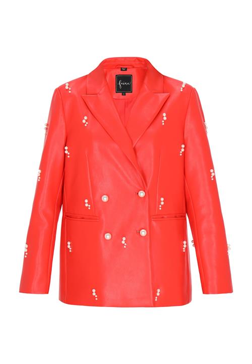 faina Blazer  knaldrød / perlehvid