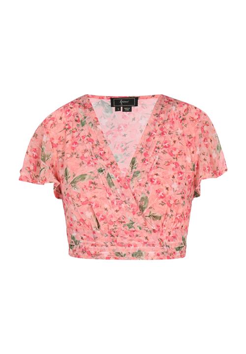 faina Bluse  grøn / koral / rød