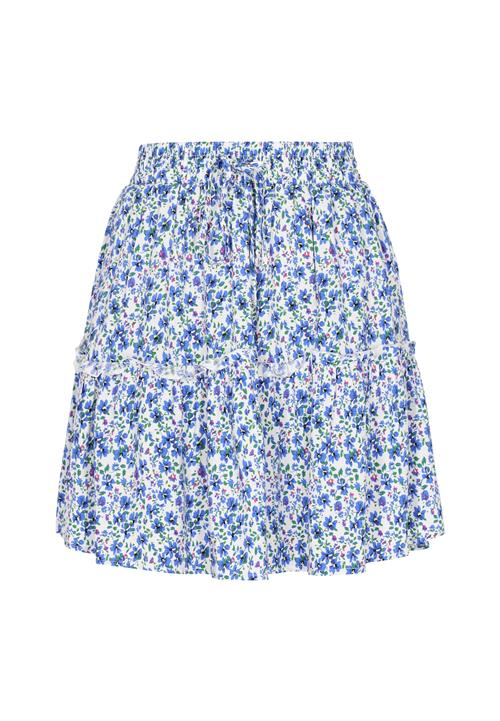 swirly Nederdel 'Back To School'  royalblå / grøn / lilla / hvid