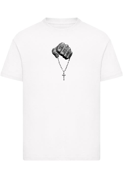 Mister Tee Shirts 'Faith Meets Strength'  sort / hvid