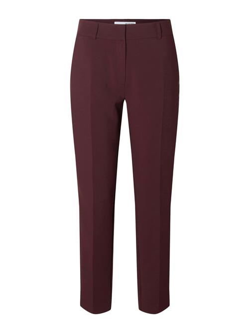SELECTED Bukser med fals 'SLFRITA-RIA'  aubergine
