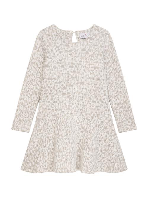 Danamade Kjole  mørkebeige / hvid