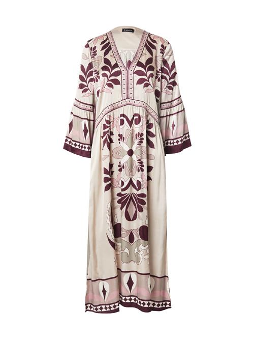 Grace Kjole  creme / lysegrøn / blomme / pudder