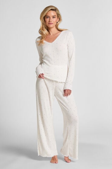 Hunkemöller Pyjamasbukser Pointelle Blå