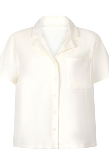 Hunkemöller Frottéskjorte med knapper Hvid