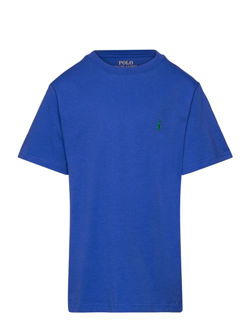 Cotton Jersey Crewneck Tee Ralph Lauren Kids Blue