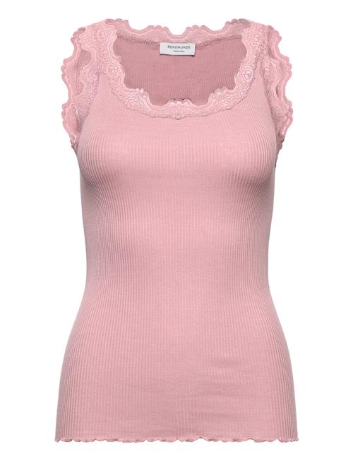 Rwbabette Sl U-Neck Long Lace Top Rosemunde Pink