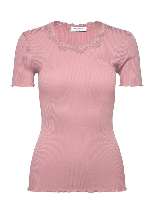 Rwbeatha Ss Regular O-Neck Lace T-S Rosemunde Pink