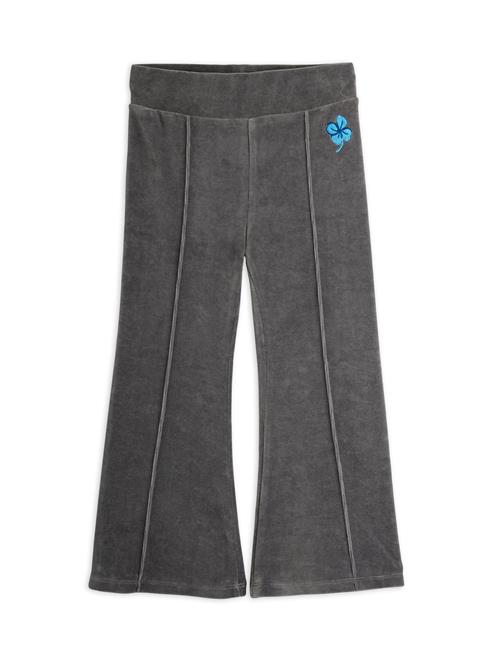 Mini Rodini Clover Flossede Bukser I Emb-velour  Grey 140/146 cm  Grå  140/146 cm  kvinde