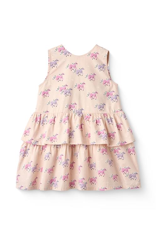 Copenhagen Colors Unicorn Dress W. Ruffle & Bow Unicorn Unicorn 110 cm  Lyserød  110 cm  kvinde