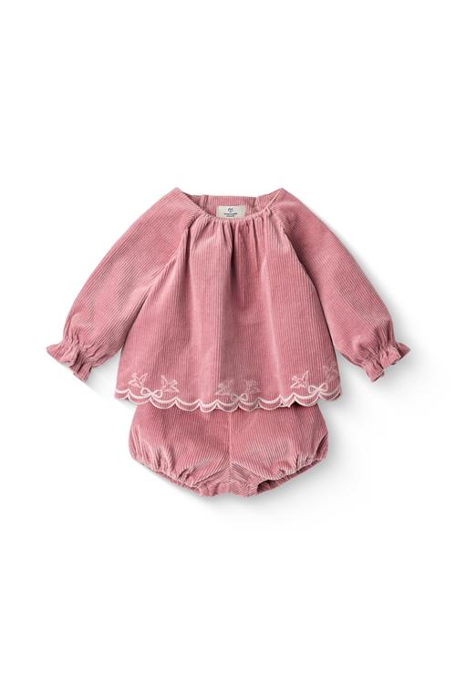 Copenhagen Colors Corduroy Baby Set W. Emb. Rose Rose 74 cm  Lyserød  74 cm  kvinde