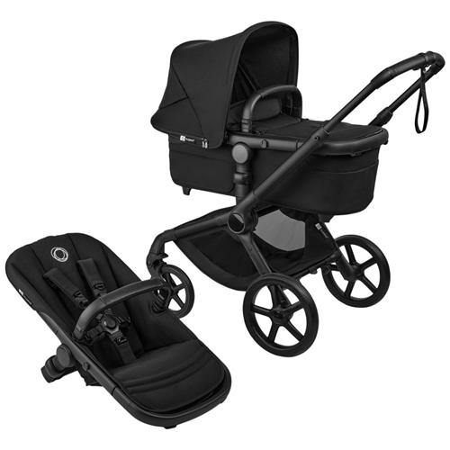 Bugaboo Bugaboo Fox 5 Renew Complete Vugge Og Sæde Klapvogn Black / Heritage Black Stroller      Unisex