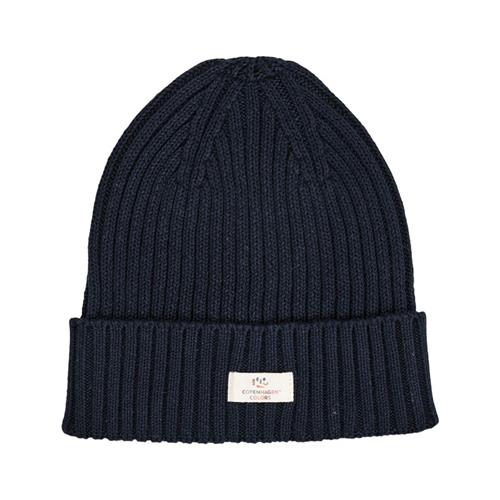 Copenhagen Colors Cotton Knitted Classic Beanie  Navy COTTON KNITTED CLASSIC BEANIE-NAVY  Marineblå    Unisex