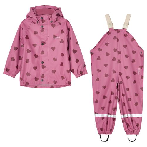 Kuling San Marino Uforet Regnsæt Mauve Hearts  110/116 cm  Lilla  110/116 cm  Unisex