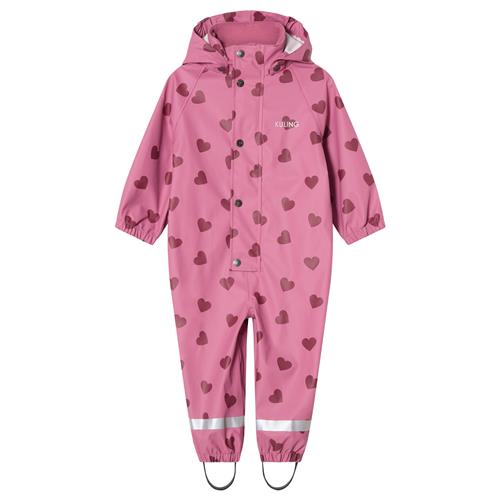 Kuling Leeds Uforet Regnovertræksdragt Mauve Hearts  98/104 cm  Lilla  98/104 cm  Unisex