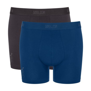Sloggi 2P SLG Base Short Sort/Blå bomuld Large Herre