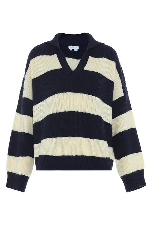 BLONDA Pullover  ecru / marin