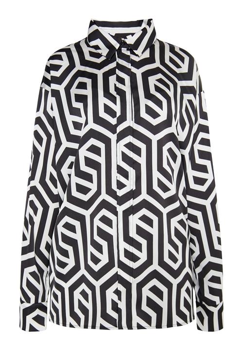 DreiMaster Klassik Bluse  sort / uldhvid