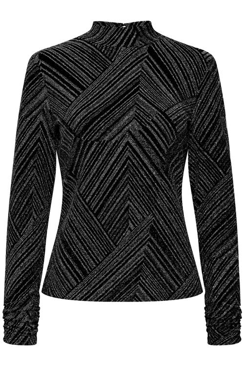 PULZ Jeans Shirts 'Cavila'  sort / sølv