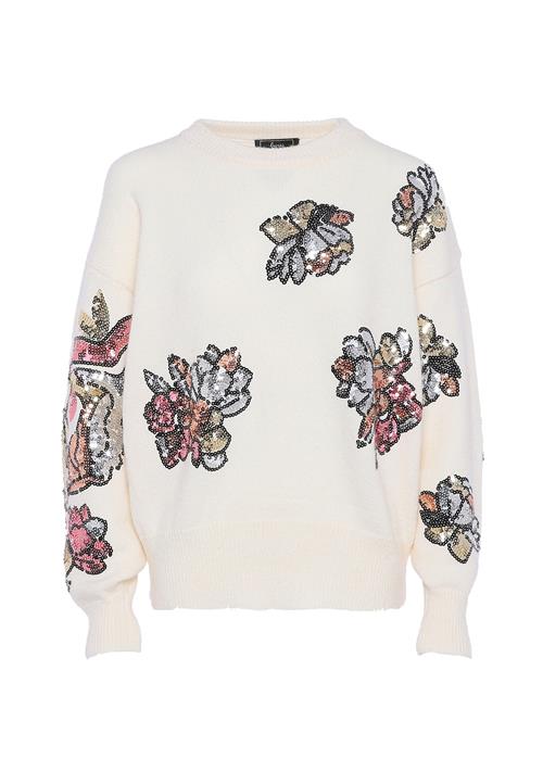 faina Pullover  abrikos / gammelrosa / sølv / uldhvid