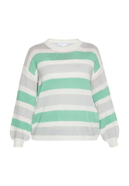 usha BLUE LABEL Pullover  lysegrå / grøn / hvid