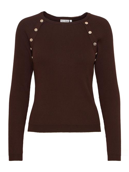 PULZ Jeans Pullover 'SARA'  mørkebrun