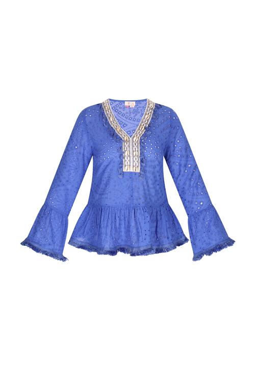 IZIA Bluse  royalblå / blandingsfarvet