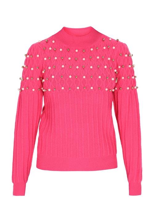 faina Pullover  guld / fuchsia / perlehvid