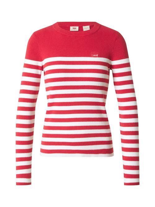 LEVI'S ® Pullover 'Crewneck Rib Sweater'  rød / hvid