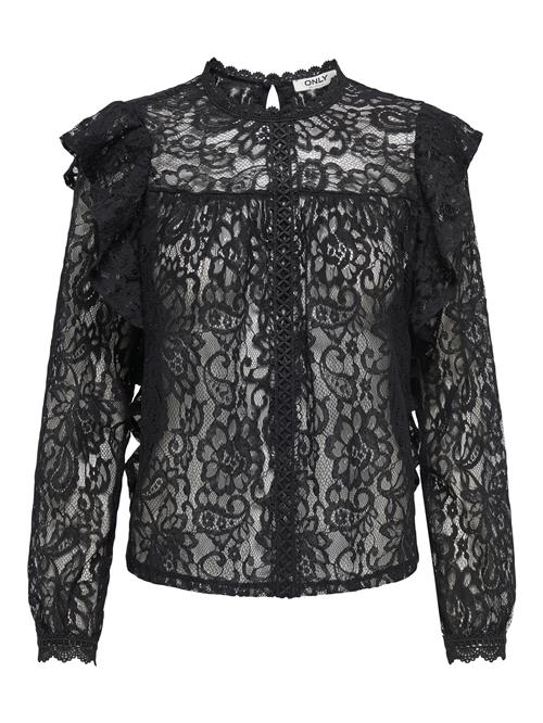ONLY Blonde Bluse Karo Lace Black