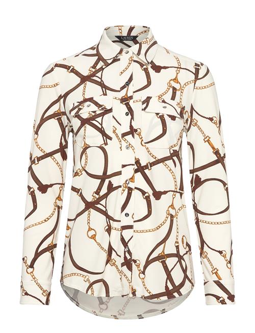 Slim Fit Belting-Print Jersey Shirt Lauren Ralph Lauren Cream
