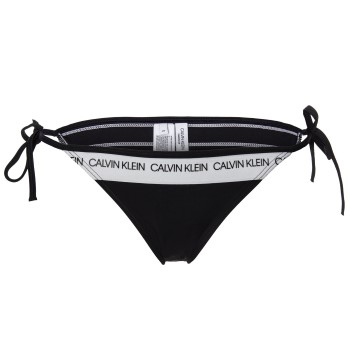 Calvin Klein CK Logo String Side Tie Bikini Sort Medium Dame