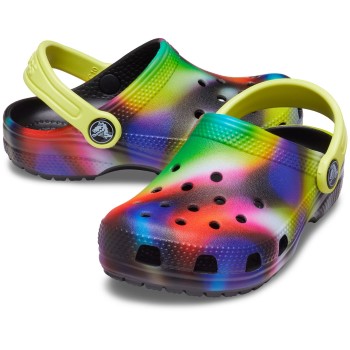 Crocs Classic Solarized Clog Toddler Sort mønstret US C5 (EU 20-21) Barn