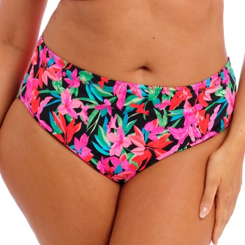 Elomi Savaneta Mid Rise Bikini Brief Sort blomstret Large Dame