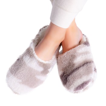 PJ Salvage Cozy Slipper Hvid Mønster Large Dame