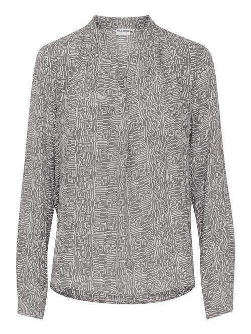 PULZ Jeans Bluse 'Gene'  grå / hvid