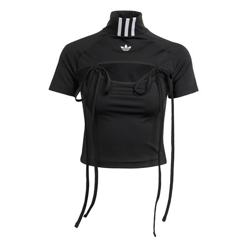 ADIDAS ORIGINALS Shirts 'Ribbon Cut Out Crop'  sort / hvid