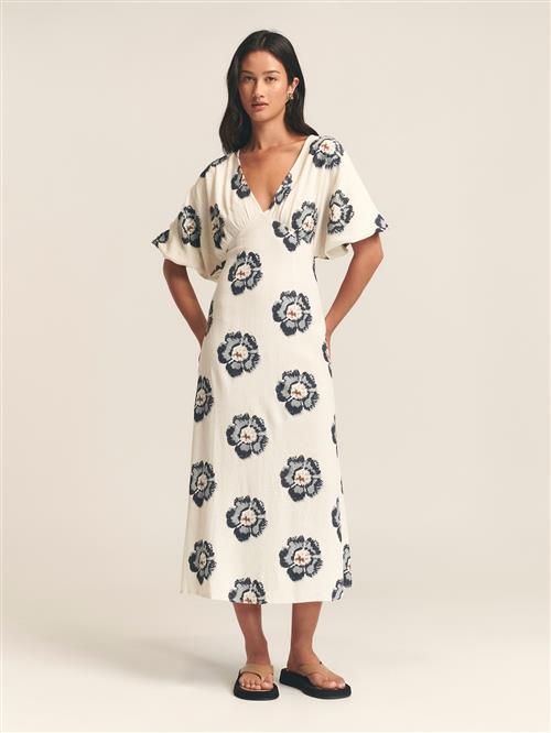 St MRLO Kjole 'Palm'  navy / uldhvid