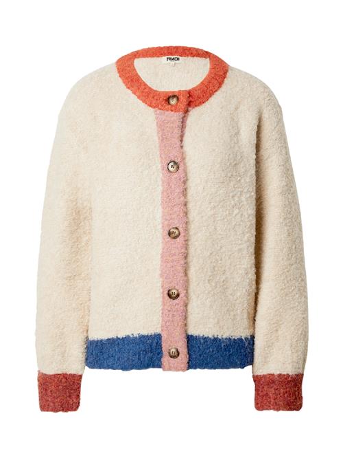 FRNCH PARIS Cardigan  creme / mørkeblå / mørkeorange / cranberry
