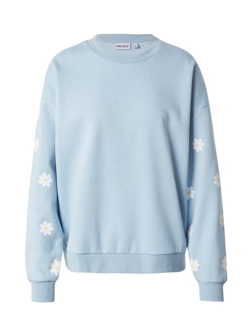 Se PIECES Sweatshirt 'PCKALINKA'  lyseblå / curry / hvid ved About You