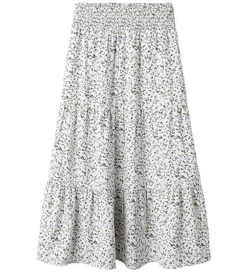 Name It Nederdel - NkfJolly - Maxi Skirt - Star White m. Blomste