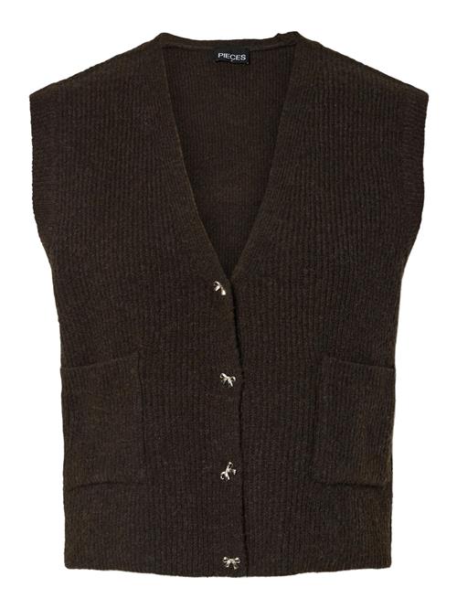 PIECES Strikvest 'SILLY'  brun