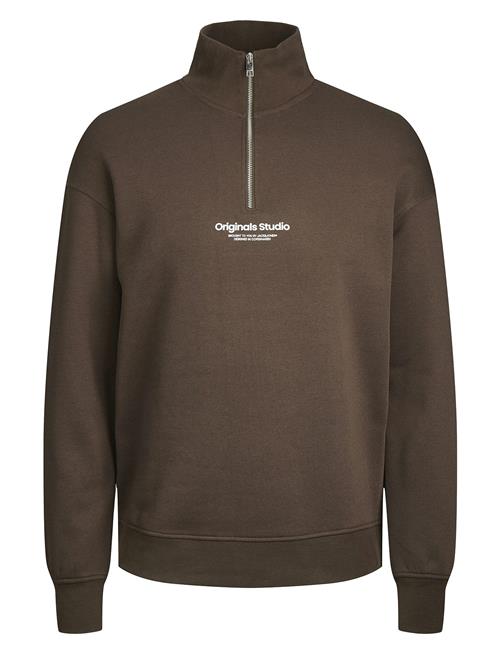 Jack & Jones Jorvesterbro Sweat Quarter Zip Hn Jnr Jack & J S Brown