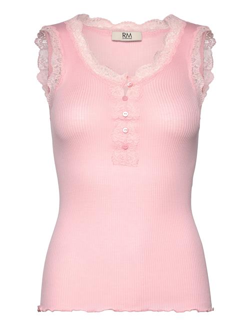 Rmwbalta Modal Sl Lace Placket Top RM By Rosemunde Pink