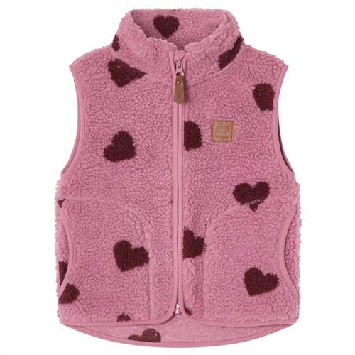 Kuling Austin Pile Fleece-vest Hearts  140 cm  Lilla  140 cm  Unisex