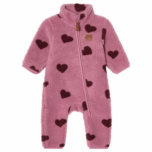 Kuling Austin Pile Fleece-overtræksdragt Hearts  74 cm  Lilla  74 cm  Unisex