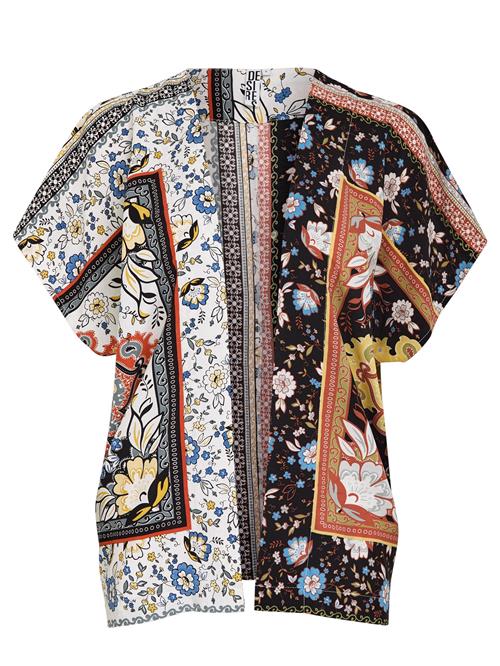 DESIRES Kimono 'Julietta'  gul / orange / sort / hvid