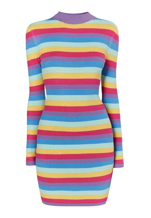 MYMO Strikkjole 'Biany'  azur / citron / lilla / blodrød