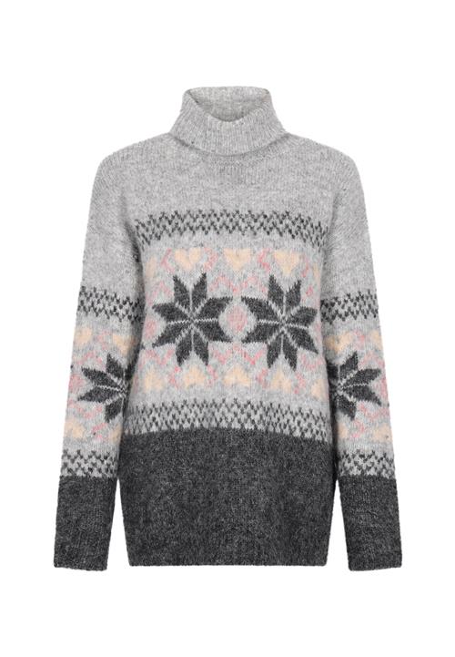 usha BLUE LABEL Pullover i overstørrelse  antracit / grå-meleret / pastelpink