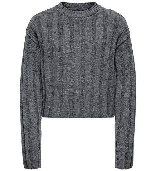 Kids Only Bluse - Strik - KogTessa - Mørkegråmeleret